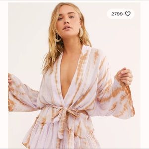 Free People Sasha tie dye Kimono in Lavender Comb size XS-S